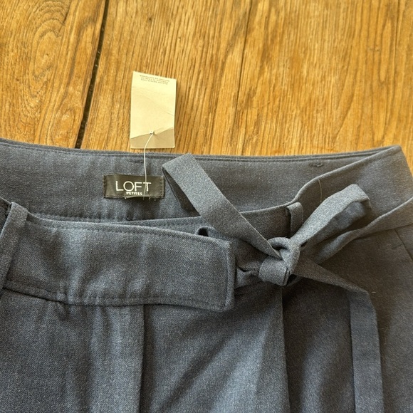 LOFT grey/ blue tie waist trousers NWT - Picture 4 of 7